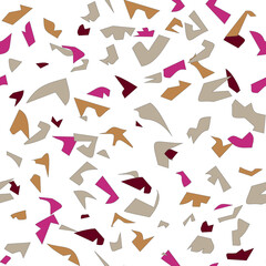 Seamless Random Abstract Geometric Pattern Pink and Beige Hues for fabric and interior design.