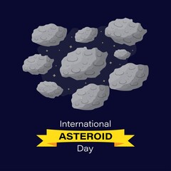 vector illustration for international asteroid day.
