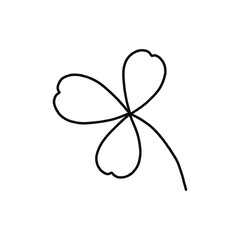 Clover icon. Drawing, isolated on white background.