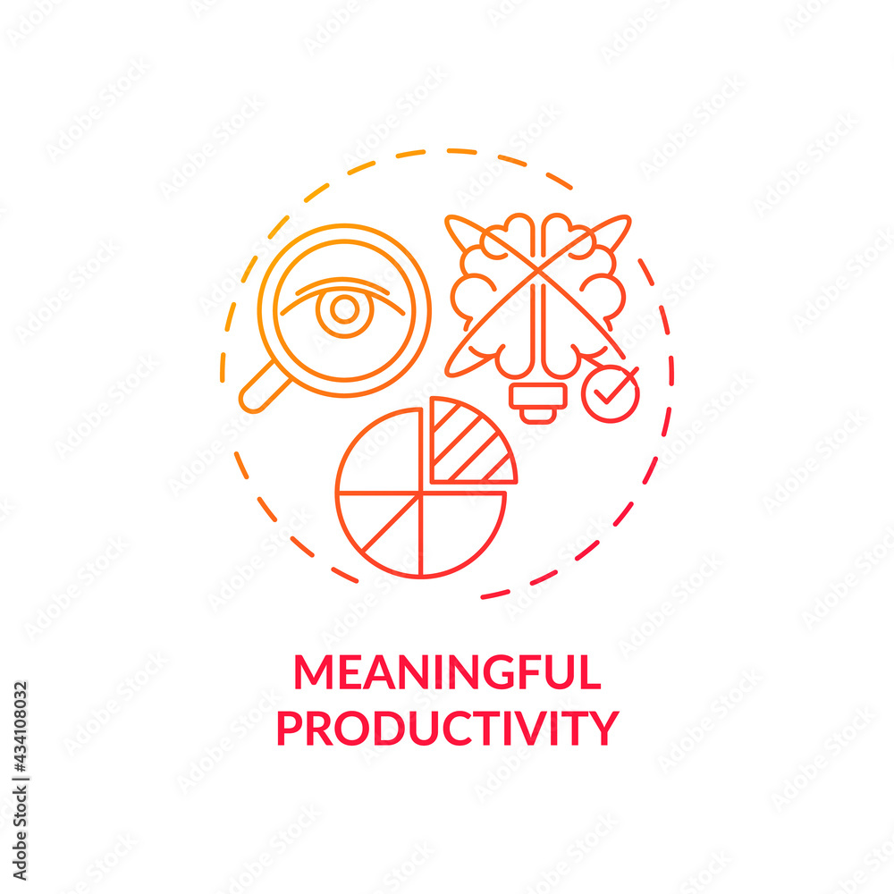 Poster meaningful productivity red gradient concept icon. work efficiency. personal management. improve ski
