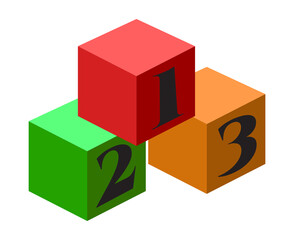 Obraz premium Colourful 123 number blocks flat icon for apps and websites