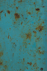 Painted in blue metal rusted background. Erosion metal. Metal rust texture.