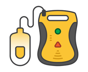 flat color icon the automated external defibrillator devices for apps or websites