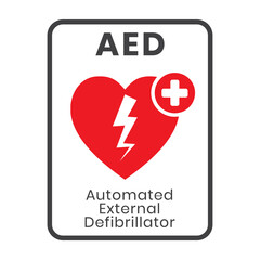 automated external defibrillator sign for apps or websites