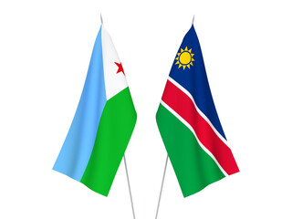 Republic of Djibouti and Republic of Namibia flags