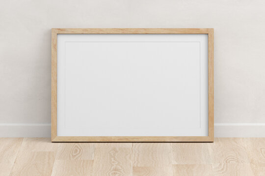 View of a Wooden frame mock up - 3d rendering