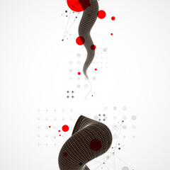 Obraz premium Modern science or technology art background. Vector wireframe tentacle.