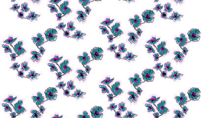 Seamless flowers pattern, summer floral design