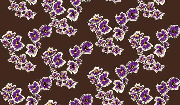 Seamless flowers pattern, summer floral design