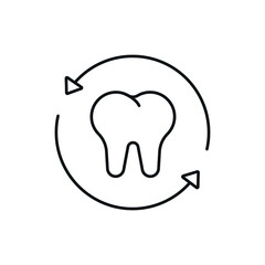 Regular dental check-ups linear icon. Teeth. Services and therapy. Thin line customizable illustration. Vector isolated outline drawing. Editable stroke