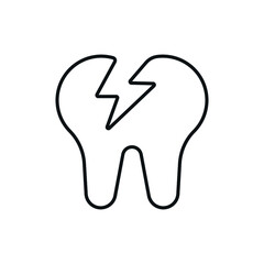 Obraz premium Toothache linear icon. Dental services and therapy. Thin line customizable illustration. Vector isolated outline drawing. Editable stroke