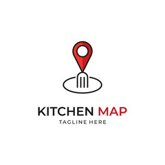 Food Location Icon App Logo Design Vector