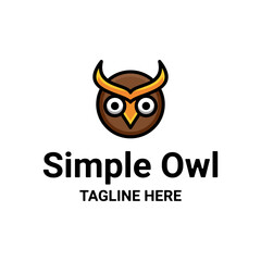 Simple Mascot Vector Logo Design of Bird Owl