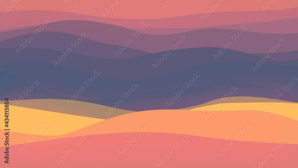 Poster abstract template with colored liquid background. 3d rendering loop animation 4k