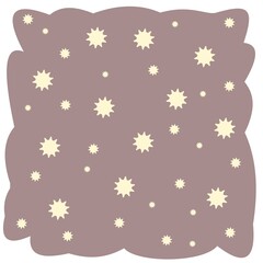 Abstract background. Asterisks. Cartoon flat style. Soft rounded clouds. The composition is in square proportion. Isolated over white background. Illustration vector