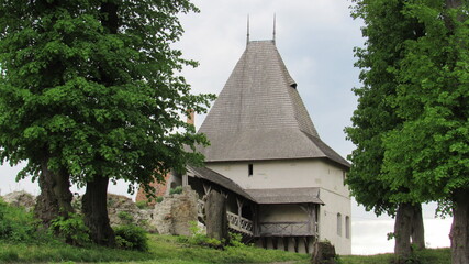 Fototapeta na wymiar Ruins of a Halych castle in the city of Halych. Ukraine. 05.16.21