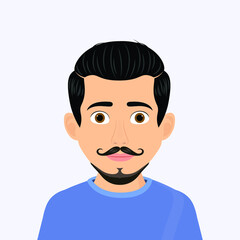 Vector illustration of man in casual clothes under the white background. Cartoon realistic people illustration. Flat young man. Front view man