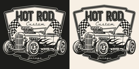 Custom car vintage label