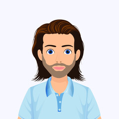 Vector illustration of man in casual clothes under the white background. Cartoon realistic people illustration. Flat young man. Front view man