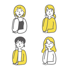 笑顔の女性　ベクターイラスト