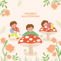 Children illustration. Illustration for educational activities with friends.