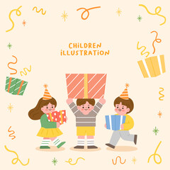 Children illustration. Illustration for educational activities with friends.