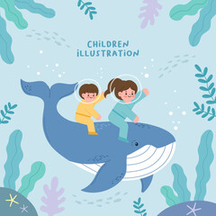 Children illustration. Illustration for educational activities with friends.