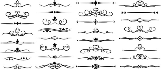 A set of vector ornaments. Floral and classic frames and patterns. A set of elements for graphic design. set of elements