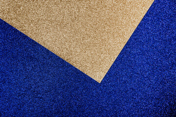 Fototapeta premium Shiny bright blue and gold background Luxury shine texture