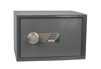 Cash Money safe deposit box isolated on white without shadow