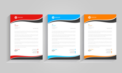 Modern Creative & Clean business style letterhead Design bundle Template - vector