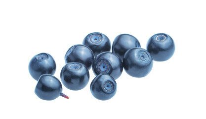 Blueberries (bilberries) isolated on white without shadow clipping path