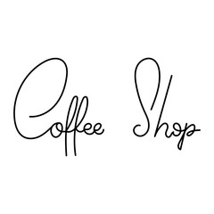 Coffee Shop handwriting , isolated on white background , Vector Illustration EPS 10