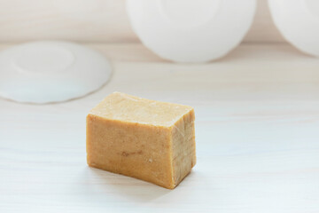 Natural handmade soap for washing dishes. Eco-friendly home goods.