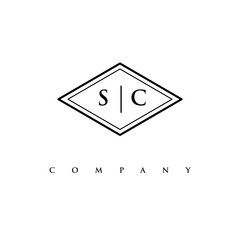 initial SC logo design vector
