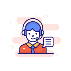Customer Support vector filled outline icon style illustration. EPS 10 File
