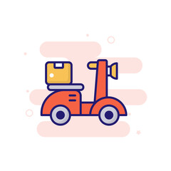Delivery Bike vector filled outline icon style illustration. EPS 10 File