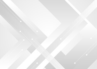 Grey and white minimal geometry abstract background with circuit board lines. Vector modern technology design