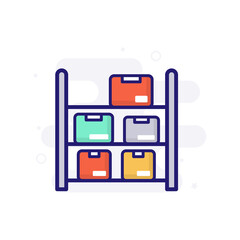 Shelf Capacity vector filled outline icon style illustration. EPS 10 File