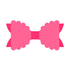 Vector bow tie pink hair Isolated on white background