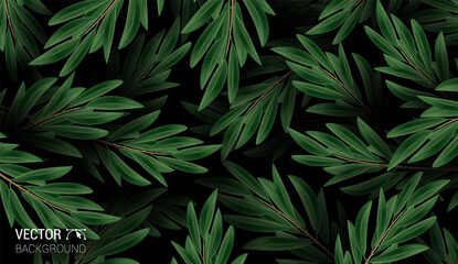 Natural Realistic pattern. Colorful leaves background. Trendy repeat texture for fashion print wallpaper or fabric. Cute vector.