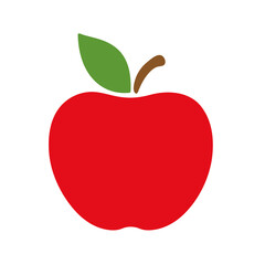 Apple icon. A red apple that has been bitten School education concept Isolated on white background