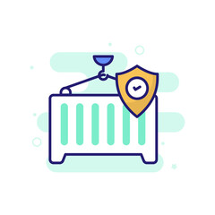 Delivery Protection vector filled outline icon style illustration. EPS 10 File