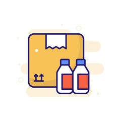 Product Packing vector filled outline icon style illustration. EPS 10 File