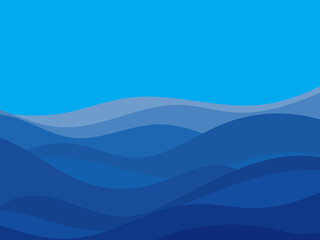 Night wavy landscape in a minimalist style. Boho typography decor for prints, posters and interior designs. Mid-century modern decor. Vector illustration