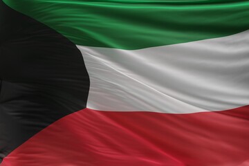 Abstract Kuwait Flag 3D Render (3D Artwork)