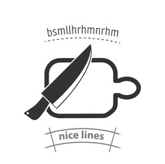 The cutting board and knife icon. Chef and restaurant, kitchen simple vector icon. cutting board isolated icon