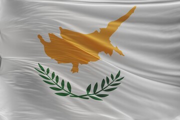 Abstract Cyprus Flag 3D Render (3D Artwork) - obrazy, fototapety, plakaty