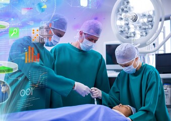 Composition of medical data processing over surgeons in operating theatre