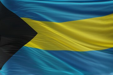 Abstract The Bahamas Flag 3D Render (3D Artwork)